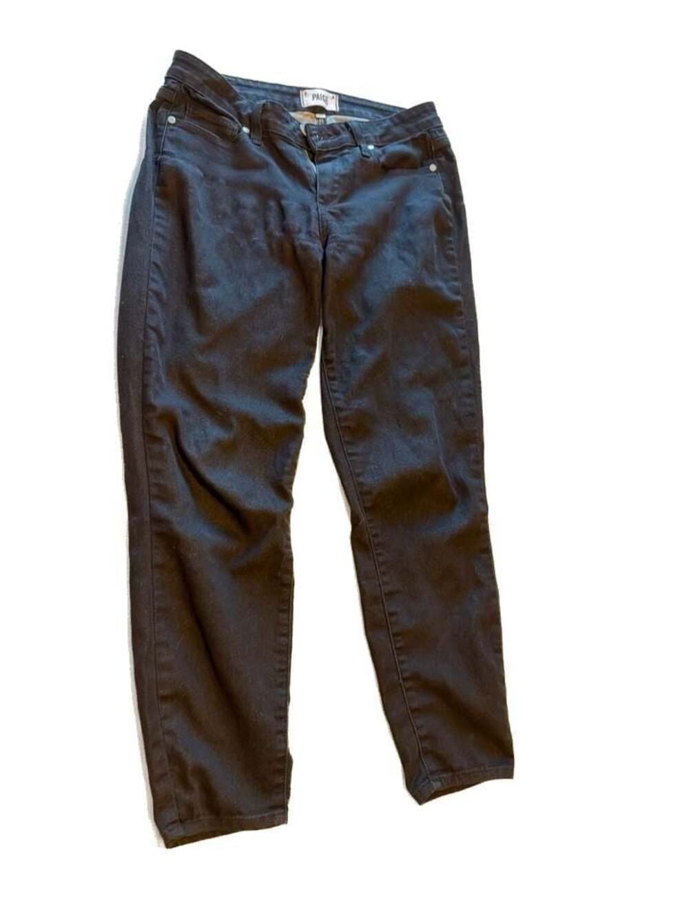 PAIGE Verdugo Crop Black Mid-Rise Skinny Jeans Size 29